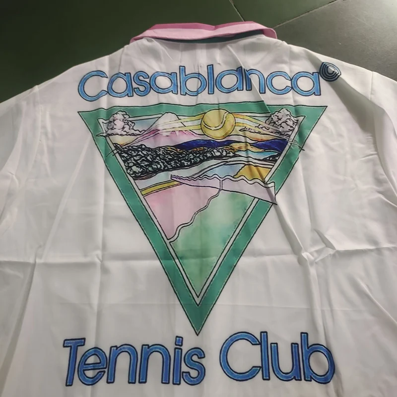 Thin Fabric Casablanca Colorful Stripe Mountain Stadium Shorts Shirt Set Men Women Hawaii Beach Holiday Surf Short Suit