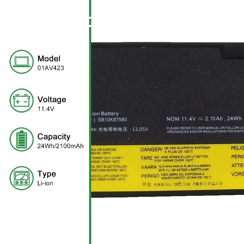 Фото Аккумулятор для ноутбуков Lenovo ThinkPad T470 T570 T480 T580 P51S P52S TP25 A475 A485 61 01AV423 SB10K97580 01AV424 01AV452 01AV490 №4