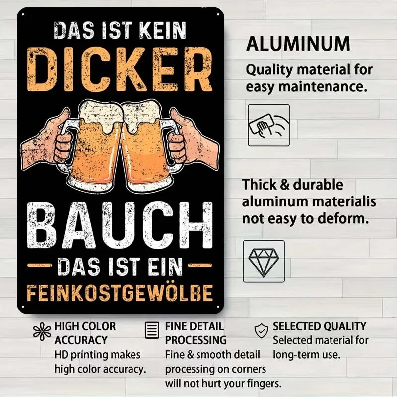 Металлический постер с надписью Bier Dicker Bauch Sprche музыкальный Декор для дома