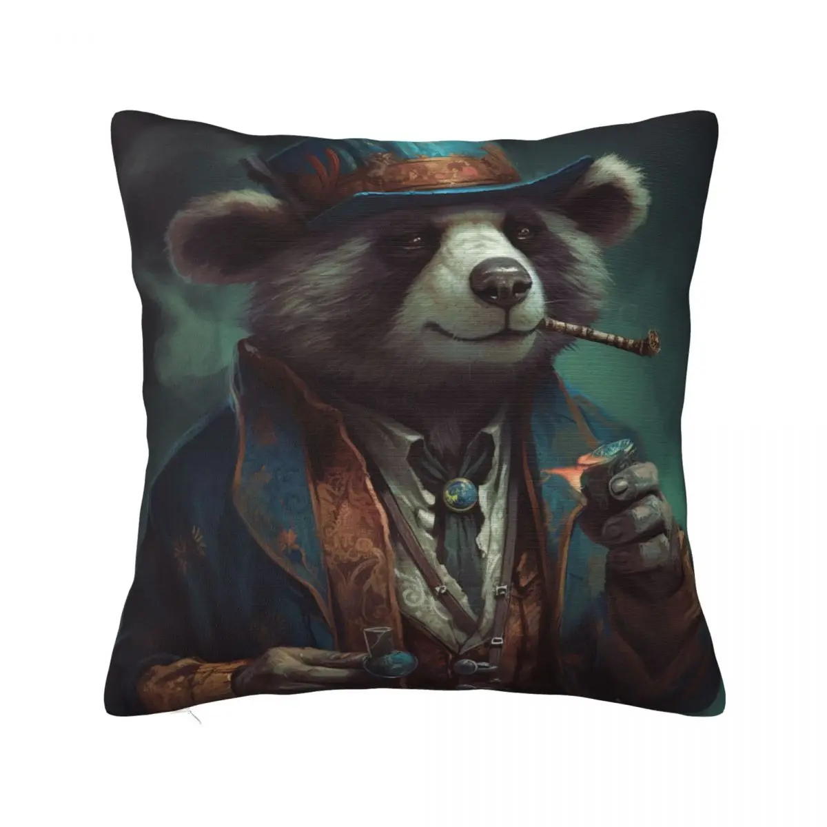 

Panda Pillow Case Godfather Gangster-style Car Zipper Pillowcase Spring Modern Polyester Cover