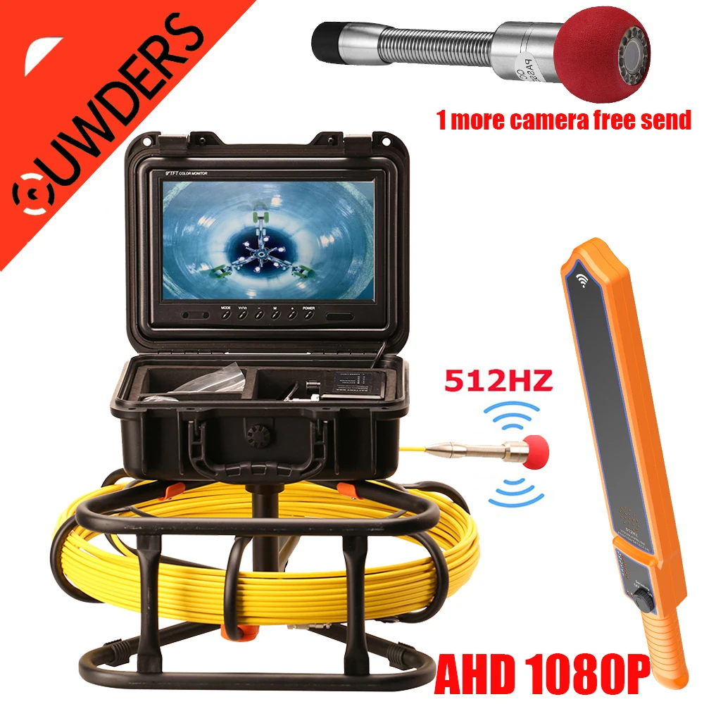

new 512hz sonda locator DVR industrial endoscope video system pipe wall Sewer Camera kit with 9inch monitor