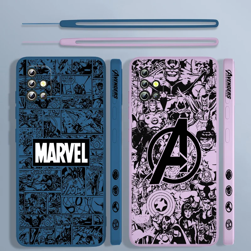 

Marvel Avengers Liquid Left Rope Case For Samsung A91 A81 A71 A51 A41 A31 A11 A50S A3 A03S A02 A01 Core Cover