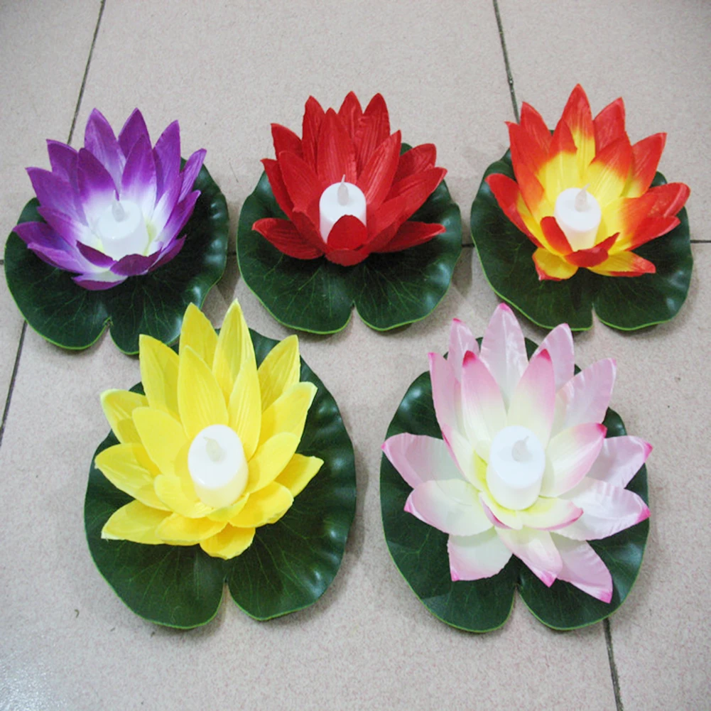 

Креативный уличный светильник лотоса, водонепроницаемый Настольный светильник лотоса, светильник вес для фонтанов, прудов, садовых бассей...