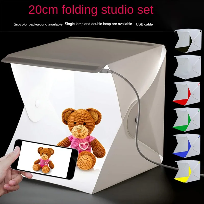 

Мини-студия 20 см портативный софтбокс со светодиодной подсветкой небольшая студия для фотосъемки электронная коммерция товары живая фотография