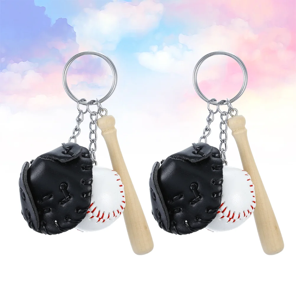 

Baseball Keychain Bat Mini Keychains Backpack Party Woodengirls Accessories Glove Theme Supplies Favors