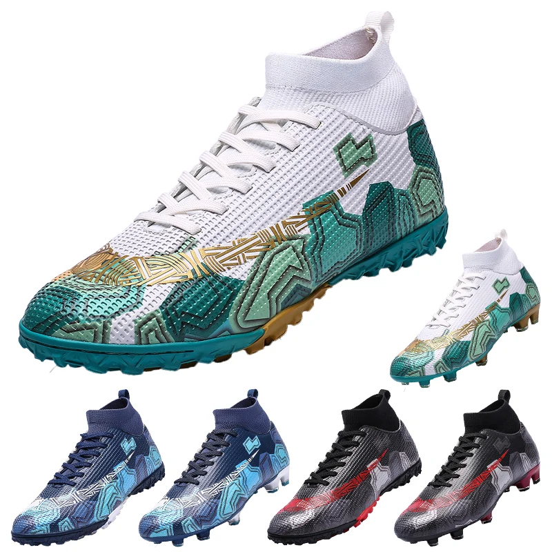 Stylish Comfortable Adult Youth High Ankle Training Match Sports Football Shoes Outdoor Indoor Grass Sports Shoes 39-45#