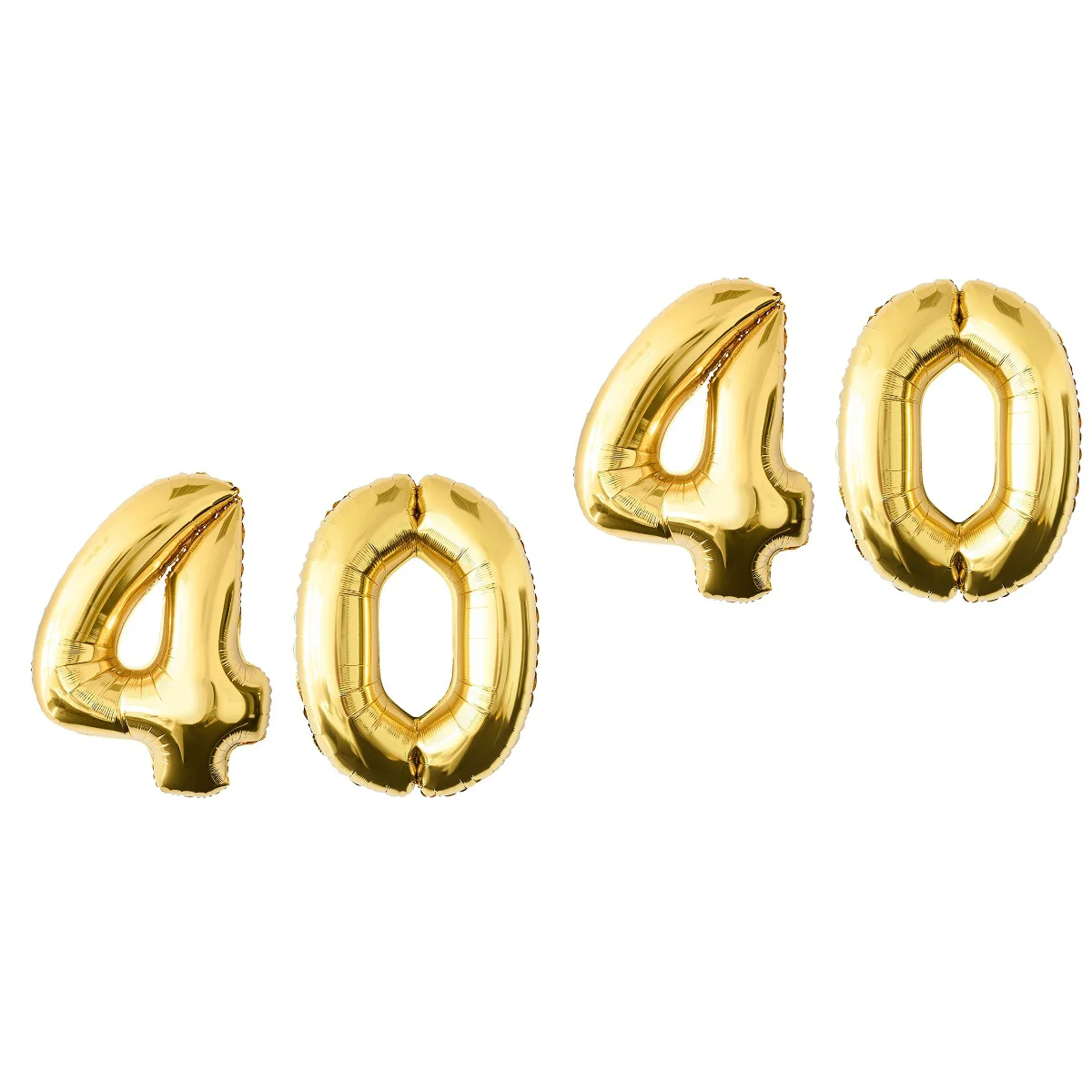 

2x 40 Inch Number 40th Balloon Portable Decorative Stylish Photo Props Foil Balloons Party Supplies for Home Cafe Shop