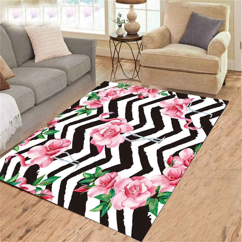 

New Flamingo Pattern Large Carpets For Living Room Luxury Animal Rugs Bedroom Soft Bathroom Kitchen Floor Mat Doormat dropship