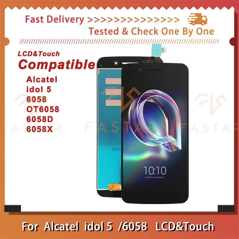 ЖК-дисплей 5,2 дюйма для Alcatel idol 5 OT6058, сенсорный дигитайзер в сборе, сменный экран телефона 6058 6058D 6058X idol5 LCD