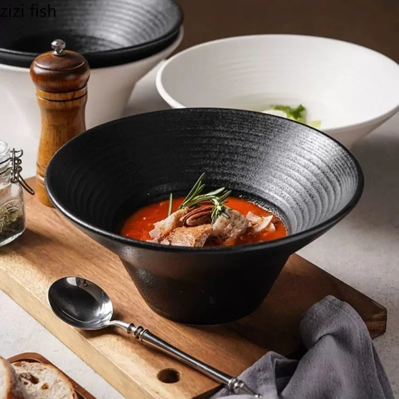 

Чисто белая креативная керамическая Толстая миска для супа, столовая посуда для ресторана, салата, пасты, миски, молекулярная кухня, специальная посуда