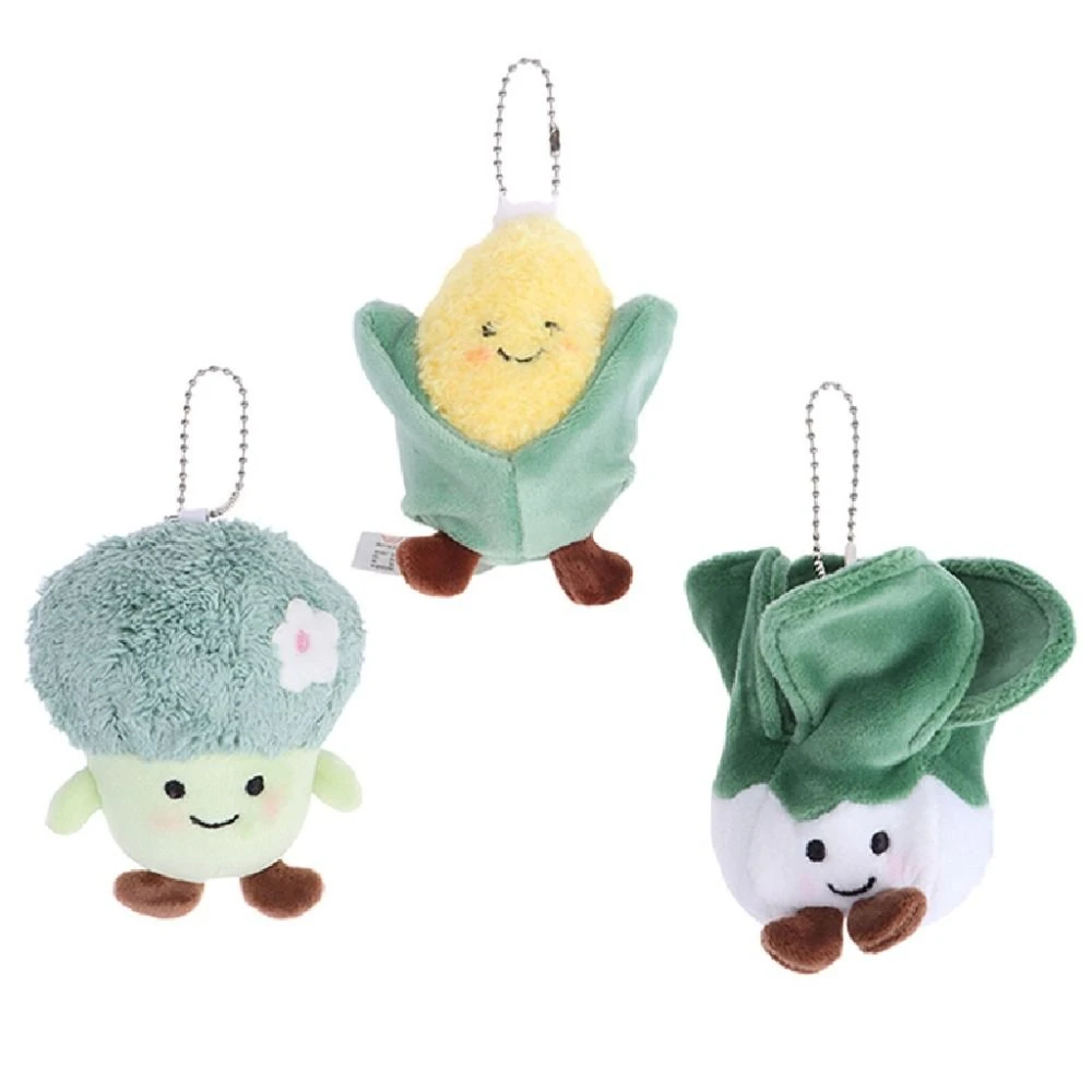 Cartoon Funny Plant Plush Doll Keychain Scallion Gifts Cute Bag Pendant Schoolbag Accessories Vegetable Car Key Ring