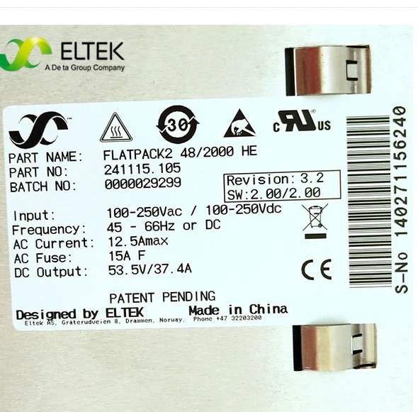 Модуль выпрямителя Eltek Flatpack 2000 Вт 48 В 48/2000 Flatpack2 HE 241115 .105