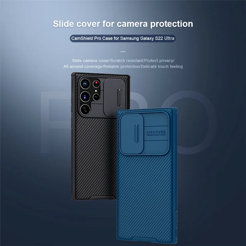 

For Samsung Galaxy S22 Ultra Case NILLKIN Slide Camera Protection Case For Samsung Galaxy S22+ S22 Lens Protector Camshield