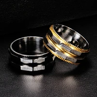 yw gairu trend punk irregular titanium steel ring black party jewelry minimalist geometric 18k gold plate rings for women
