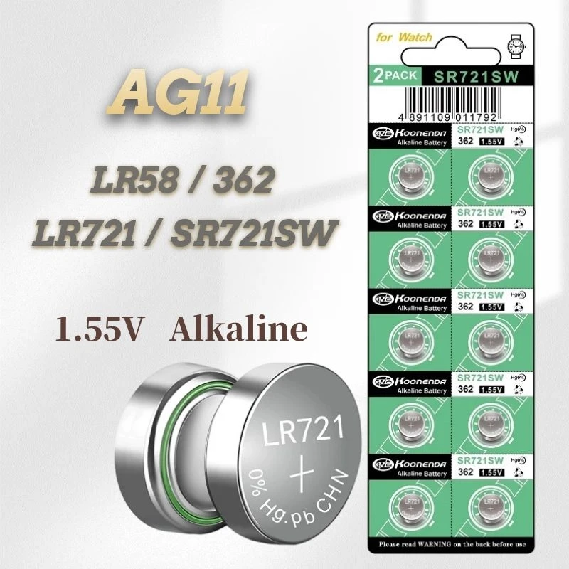 10 шт. Литиевые Батарейки AG11 362 LR721 362A L721F SR721SW 1 55 в |