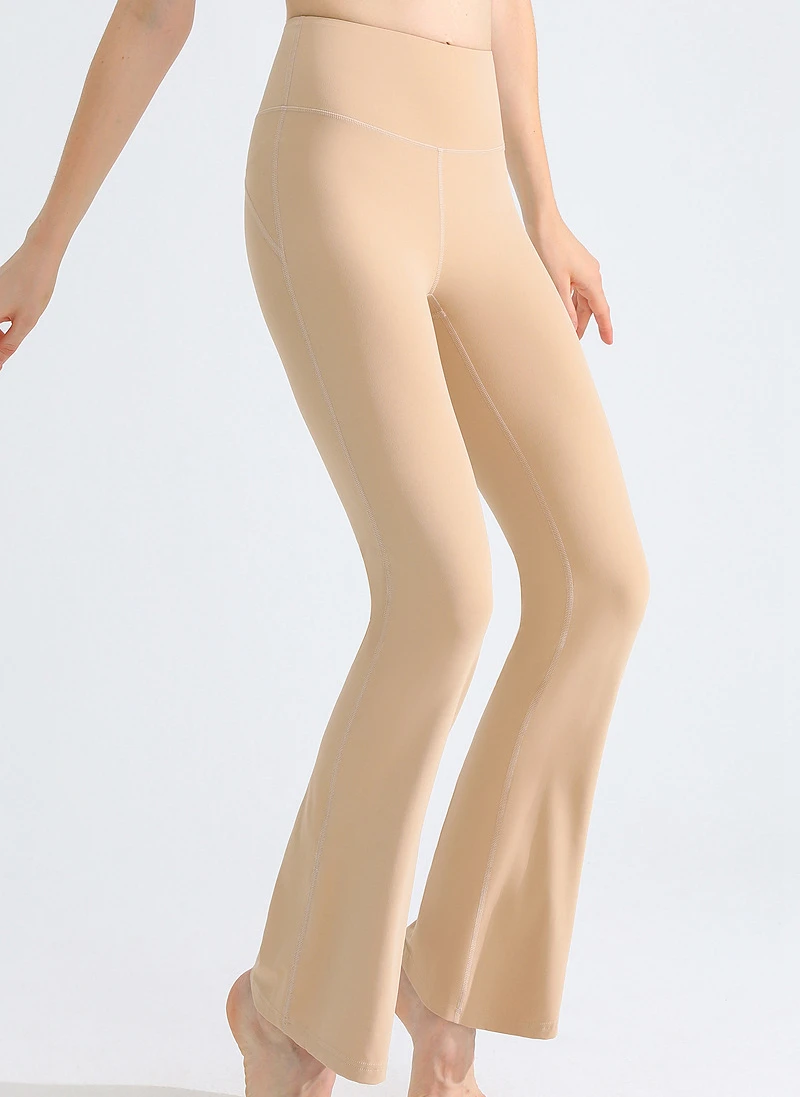 With Logo Women High Rise Fitness Yoga Pants Super Stretchy Workout Flared Pant Leggings Gym Running Slim Fit Leggings