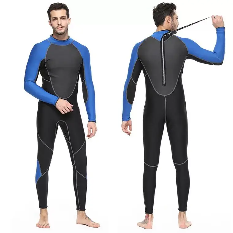 Sbart Men 3mm Wetsuit one-piece Suit Black Blue Elastic Onesies Wetsuit neoprene Freediving spear fishing Diving suit swimsuit