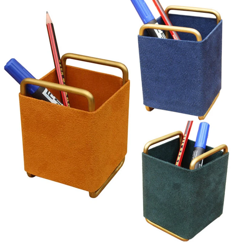 

Коробка для хранения косметики из натуральной кожи, держатель для ручек, туалетный столик с дистанционным управлением, настольный органайз...