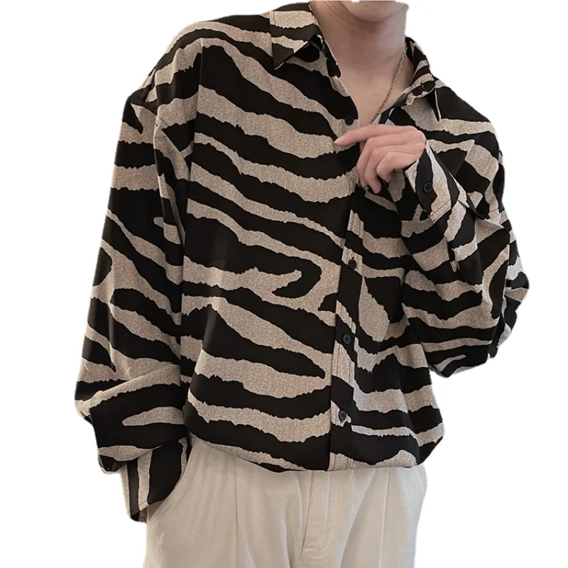 

Весна-Осень Мужская Ретро полосатая свободная модная шикарная Повседневная куртка с длинными рукавами простая и универсальная мужская оде...