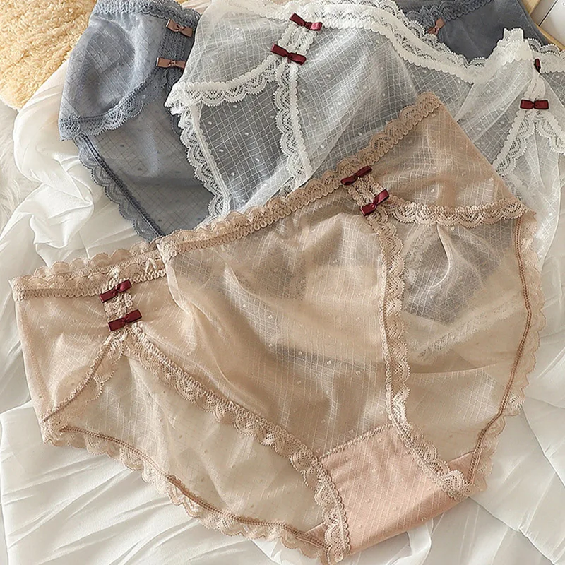 

Сетчатые сексуальные тонкие женские кружевные трусики с заниженной талией, эластичные Роскошные дышащие трусики, Соблазнительные трусики