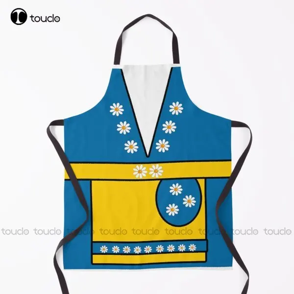 

Swedish National Costume Blue Yellow Daisies Apron Salon Apron For Women Men Unisex Adult Household Cleaning Apron New