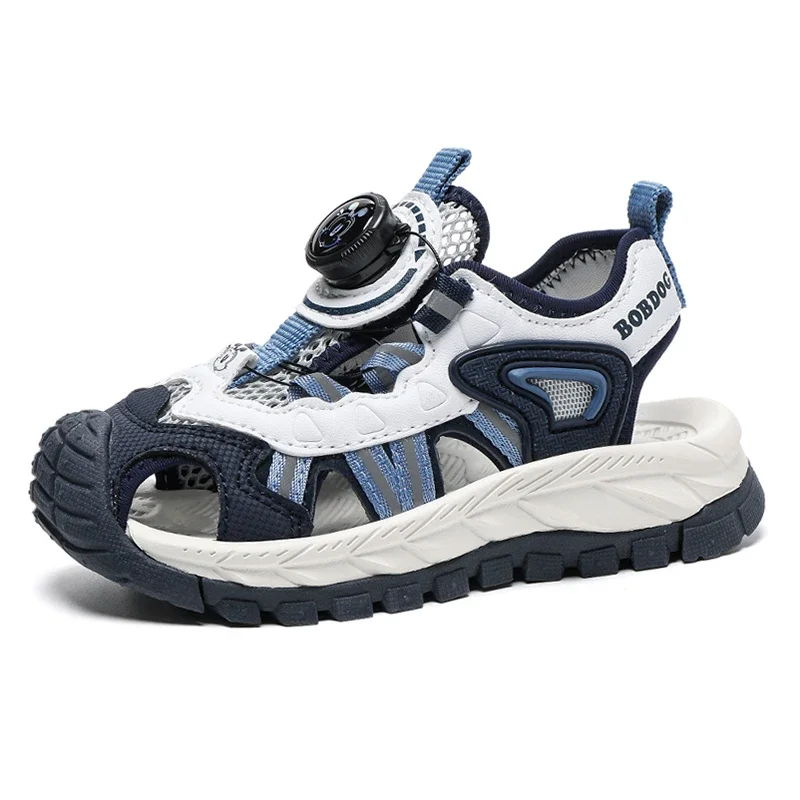 Letnie nowe sandały dziecięce 2024 rozrywka oddychające chłopięce i dziewczęce codzienne sportowe miękka podeszwa buty na plażę