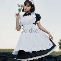 cute maid outfit cosplay costumes restaurant overalls black and white french apron lolita dresses carnival party dress s xxl