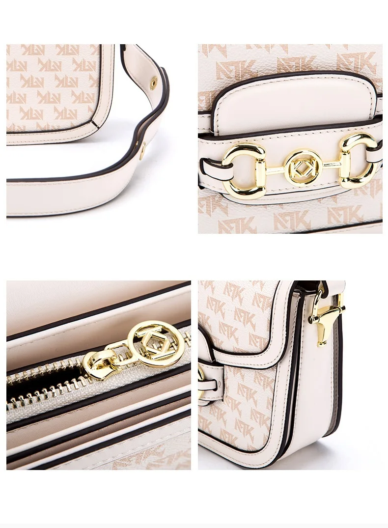 Bag Women 2022 New Fashion Horsebit Buckle Messenger Saddle Bag Niche All-match Western Style Old Flower One-shoulder Square Bag
