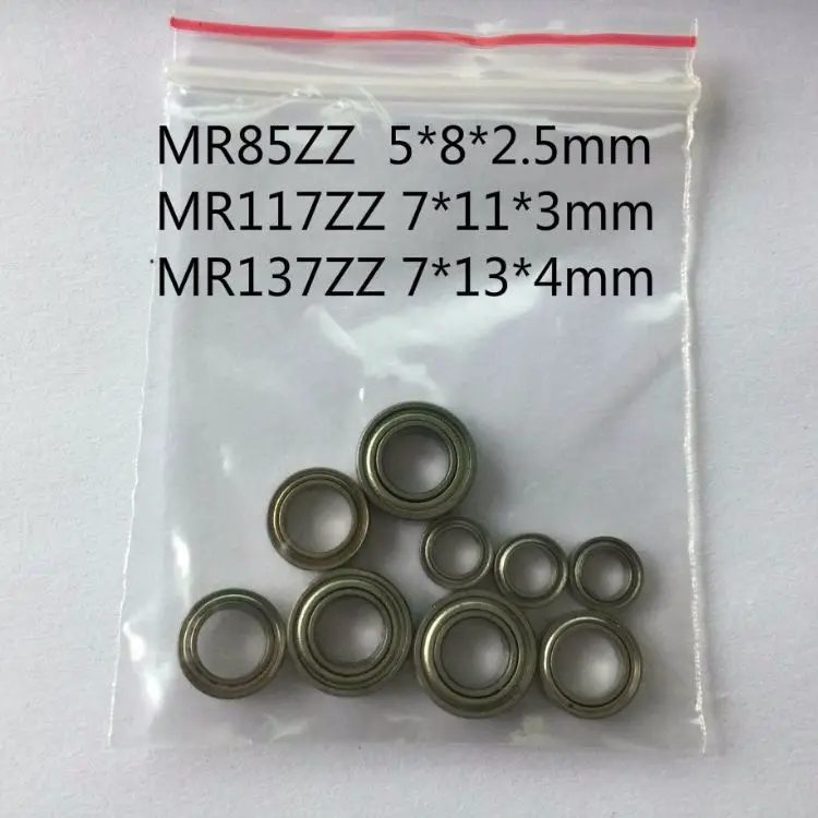 

9pcs Total Each 3pcs MR85ZZ MR117ZZ MR137ZZ Mini Bearing Deep Groove Metal Sealed Miniature Bearing Ball Bearings