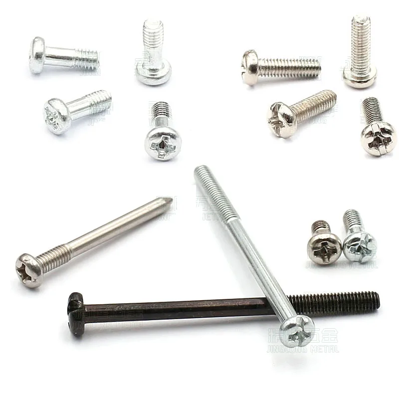 

100Pcs M3*6.5/8/10/11mm Galvanized/Nickel Steel Small Phillips Flat Countersunk Cross Round Pan Head Machin Screw Wood Bolts