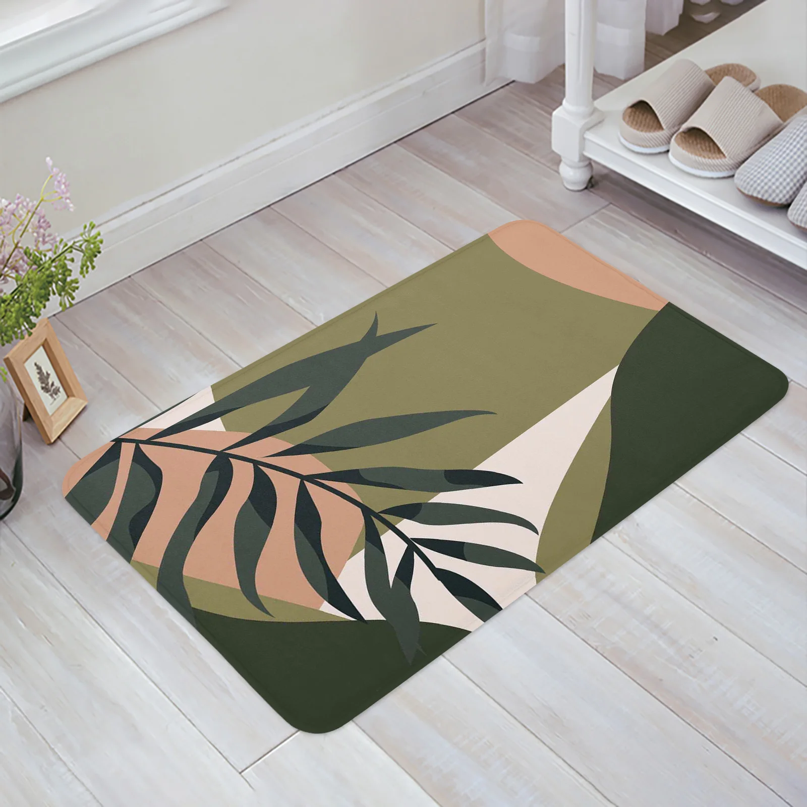 

Силуэт тропических растений, листья, Придверный коврик, кухонный коврик, домашний декор, ковер для спальни, ванной, противоскользящий напол...