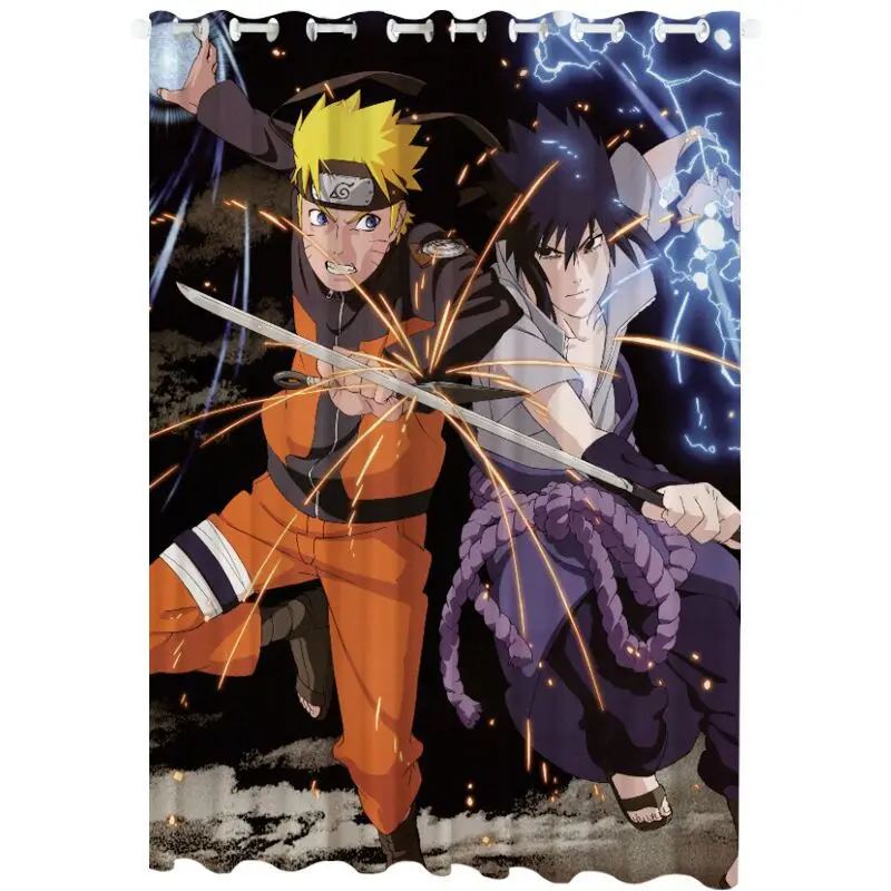 

Indecor Naru Ninja Uzumaki Uchiha 3D Printing Blackout Curtain for Kids Adults Bedroom Living Room Home Decor