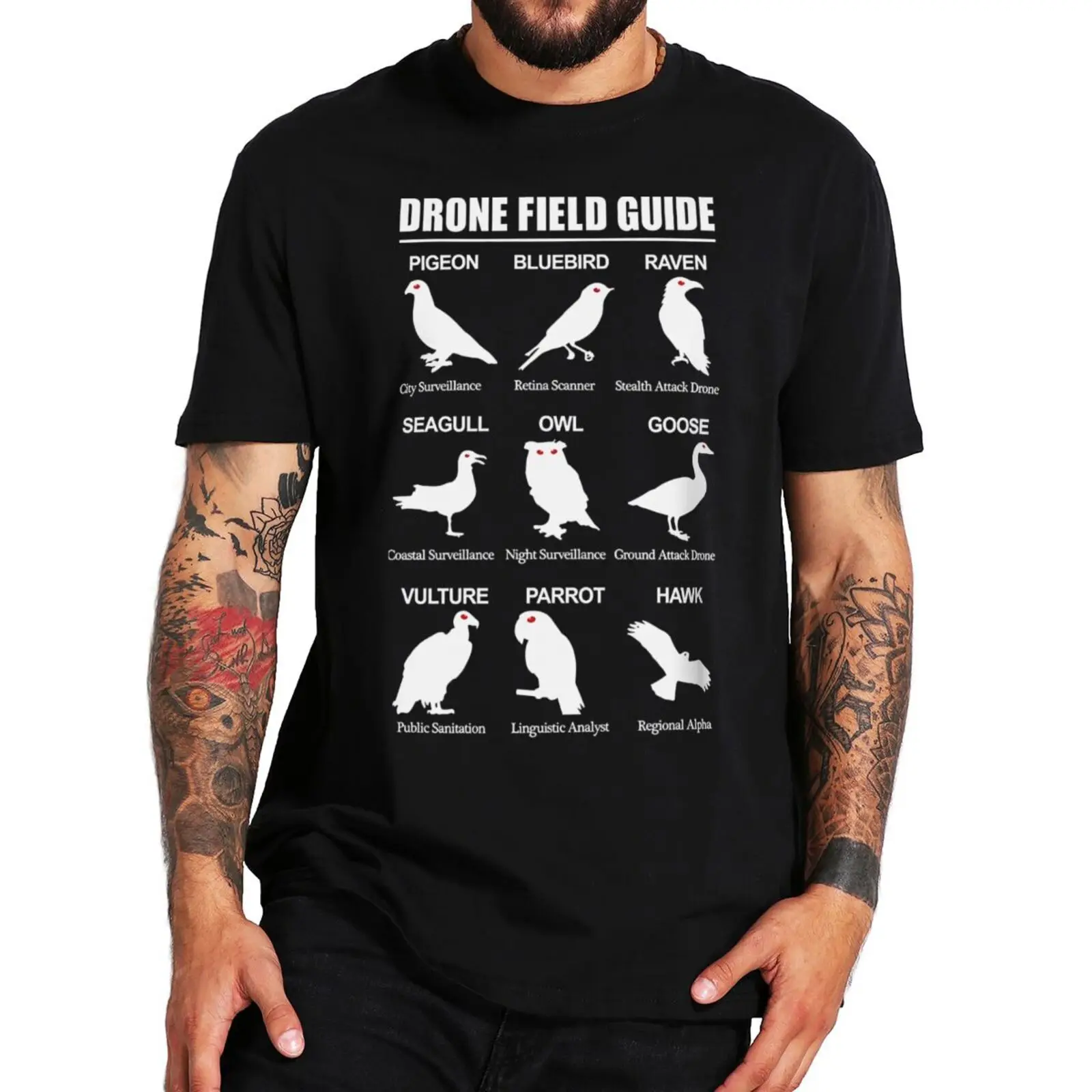 

Bird Spies T Shirt Funny Birds Drone Field Guide They Aren't Real Men Women Clothing Summer Casual 100% Cotton Soft T-shirt