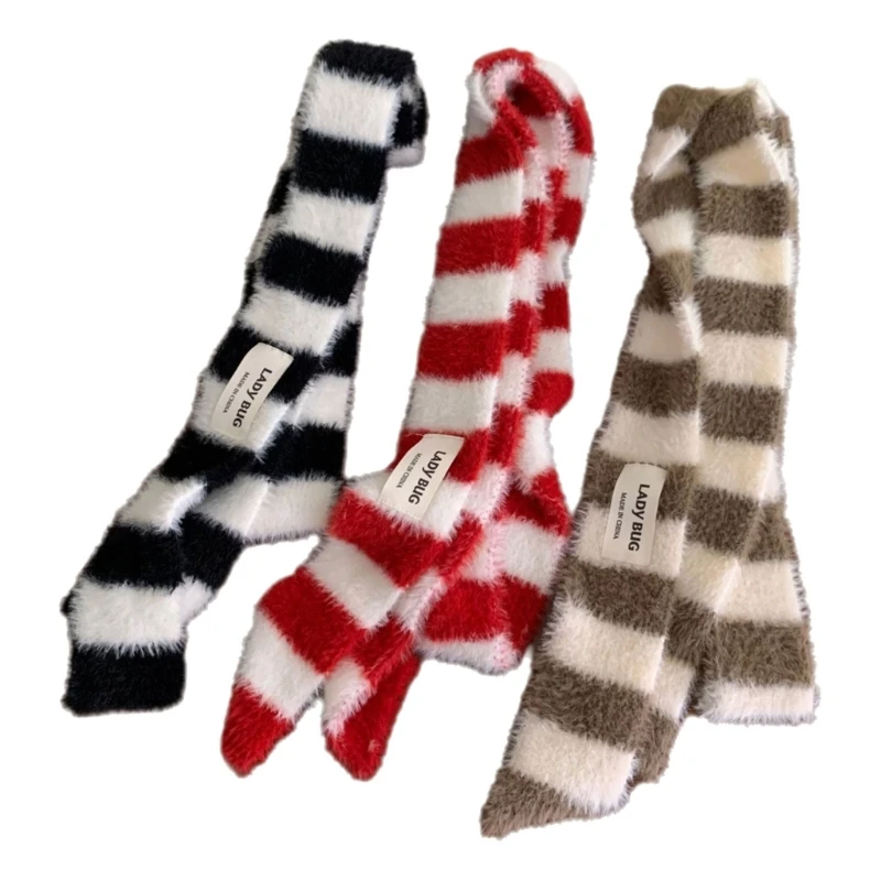 Y1UB женский полосатый шарф вязаный ремень для повседневной одежды реквизит