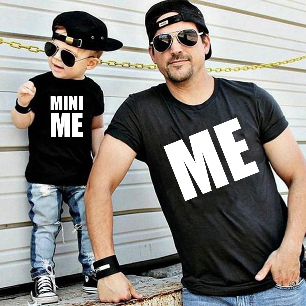

New Father and Son Kids Clothes daddy Baby boy Family Look t shirts ME and MINI me Little print t-shirt Family Matching Clothes