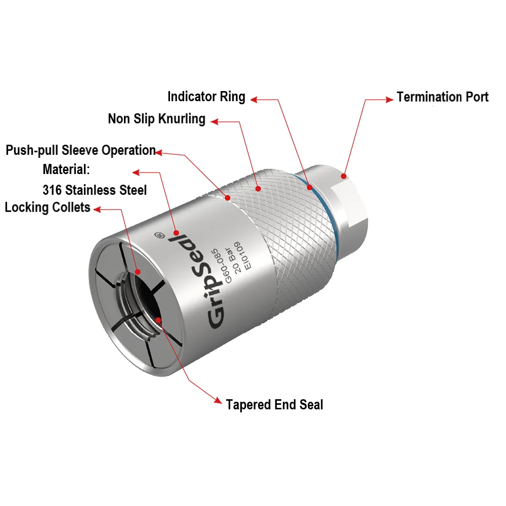 Наружный резьбовой соединитель GripSeal G60 оригинальный трубчатый для заполнения