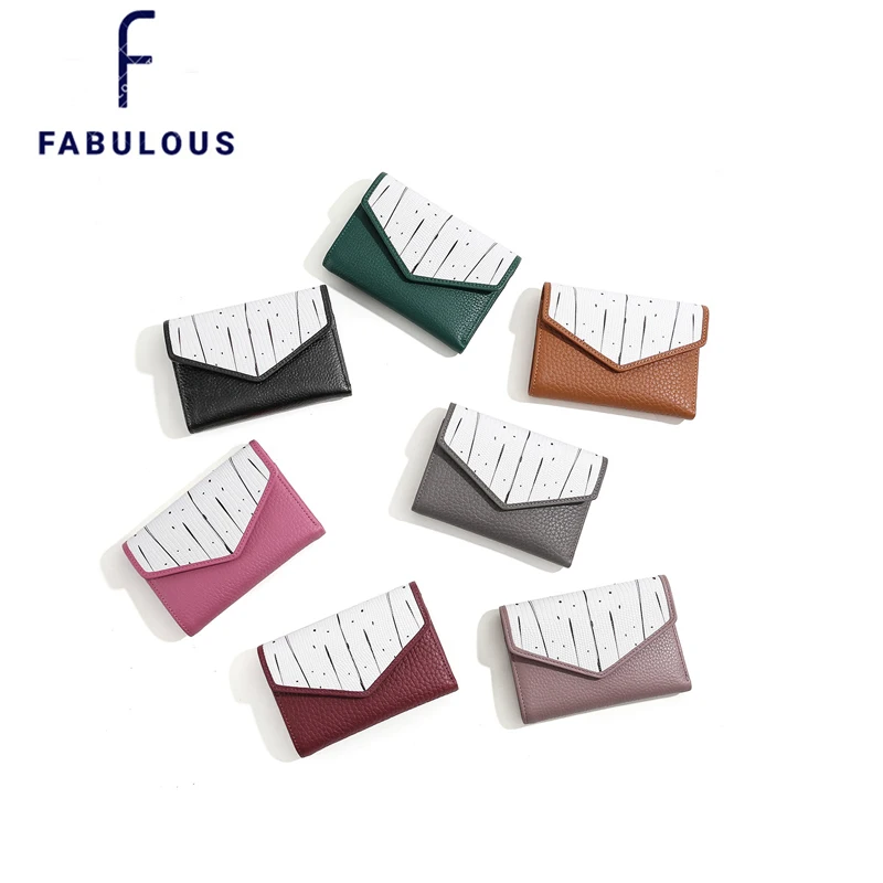 

2022 Creatively Print Short Mini Wallets Card Holder Genuine Leather Litchi Texture Coins Case Card Holders Case