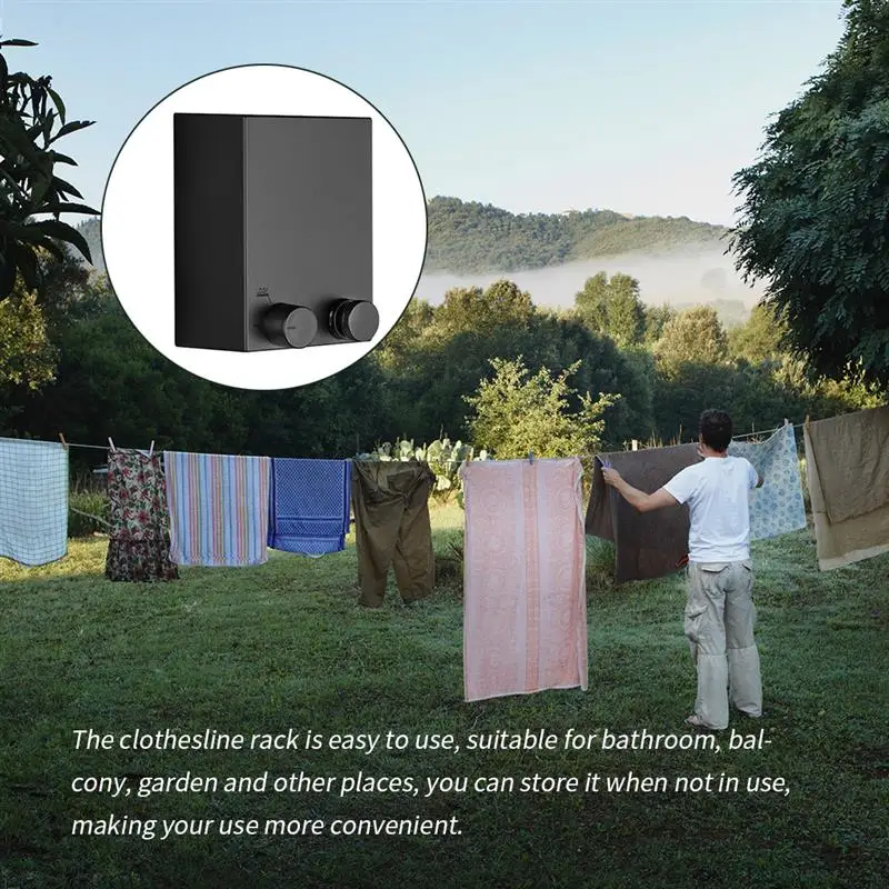 

Retractable Clothesline Wall-mounted indoor Outdoor Washing Clothes Hanger Laundry Drying Line Balcony Invisible Drying Lines