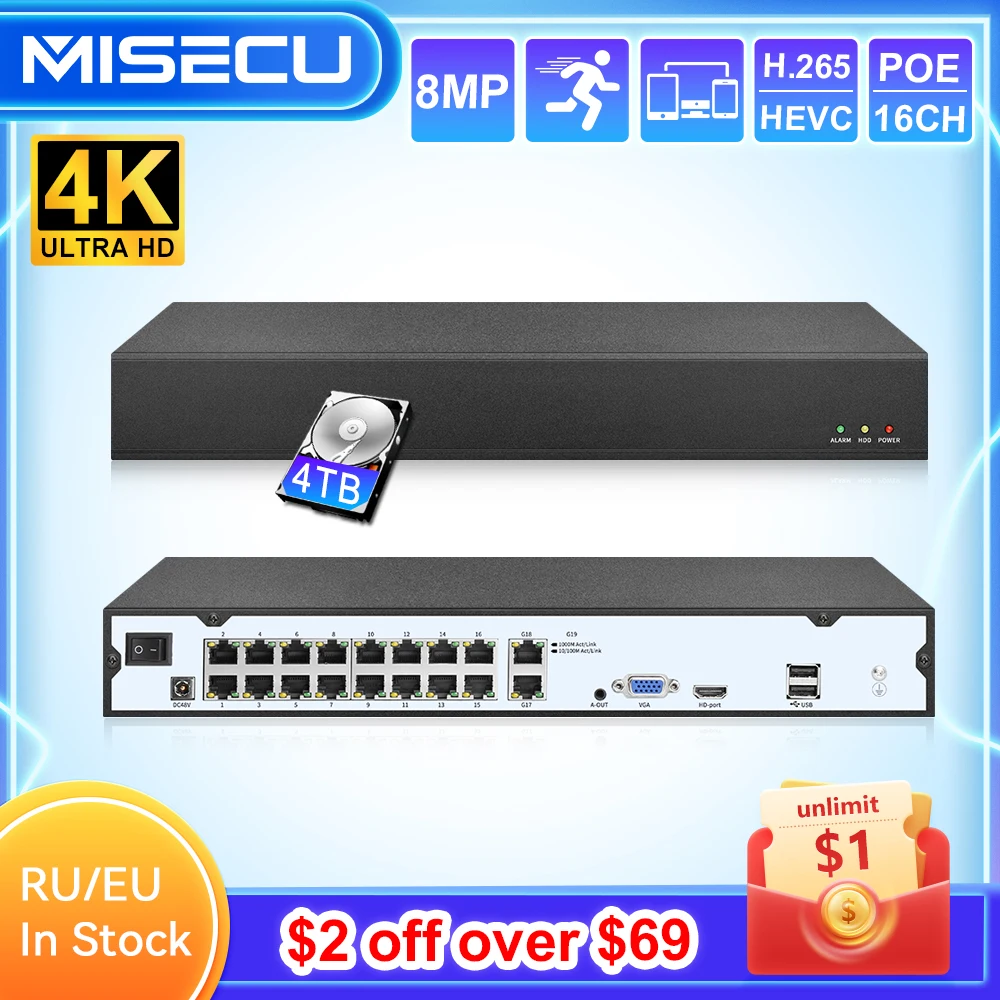 H.265 48v Ip Camera Motion Detect Cctv System P2p Play Back Network Xmeye