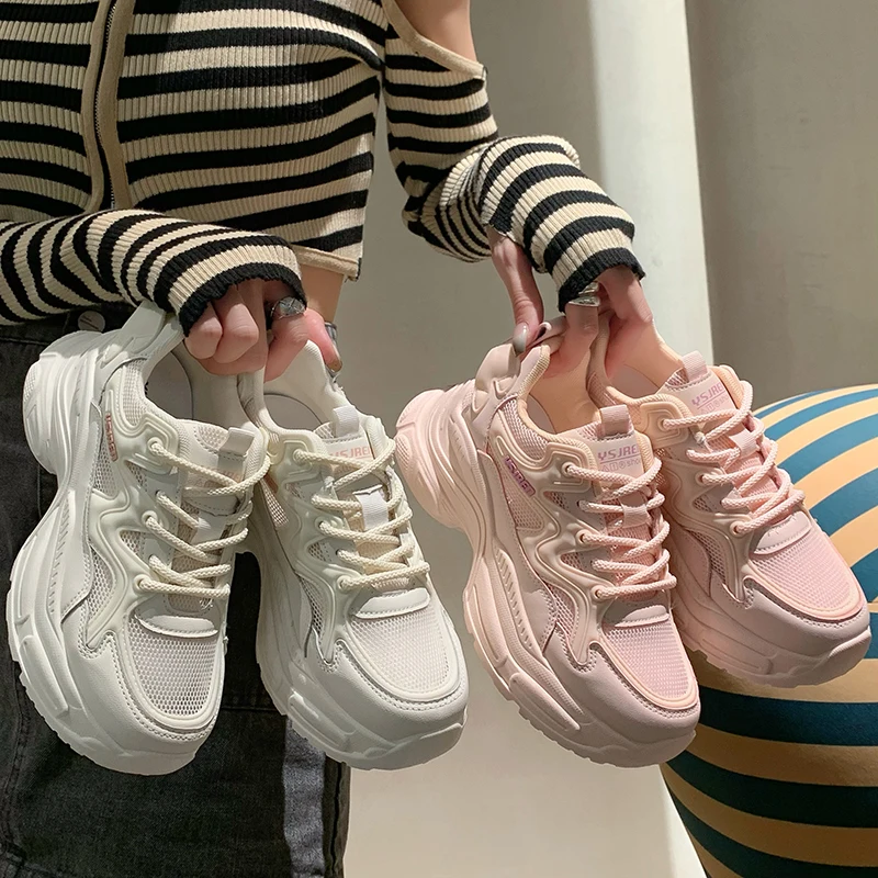 

Shallow Mouth Shoes Woman 2023 Casual Female Sneakers Round Toe New Summer Sports Small Breathable Pink Slip-On Solid Lace-Up Fa