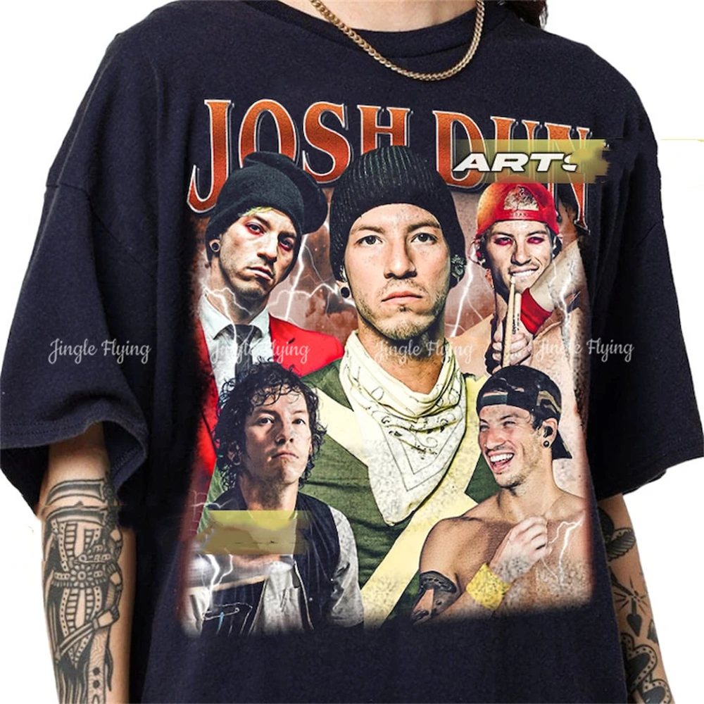 Футболка из чистого хлопка унисекс с винтажным дизайном Josh Dun