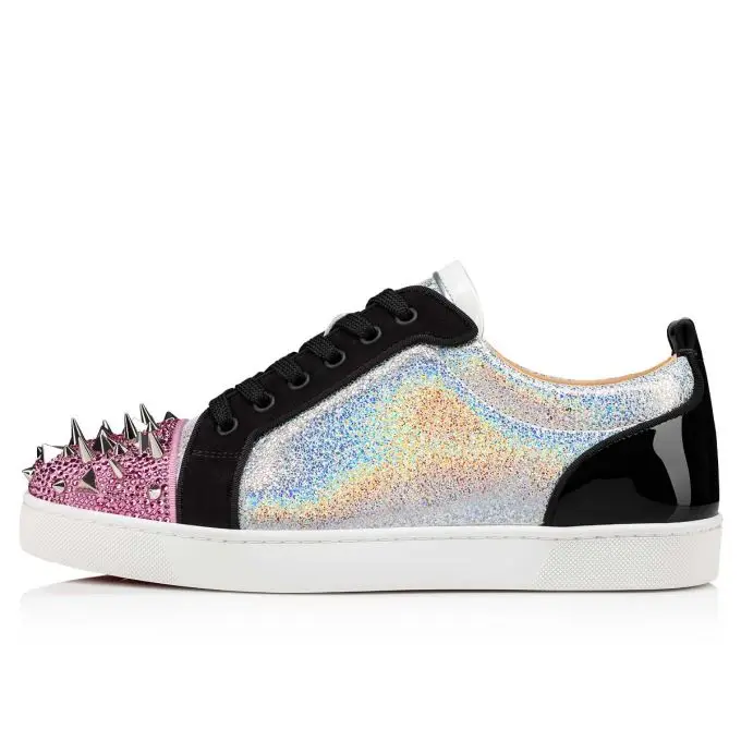 Lady spikes toe matal design sneakers causal comfy attractive flat sneakers lace-up summer dress shoes office footwear size 46