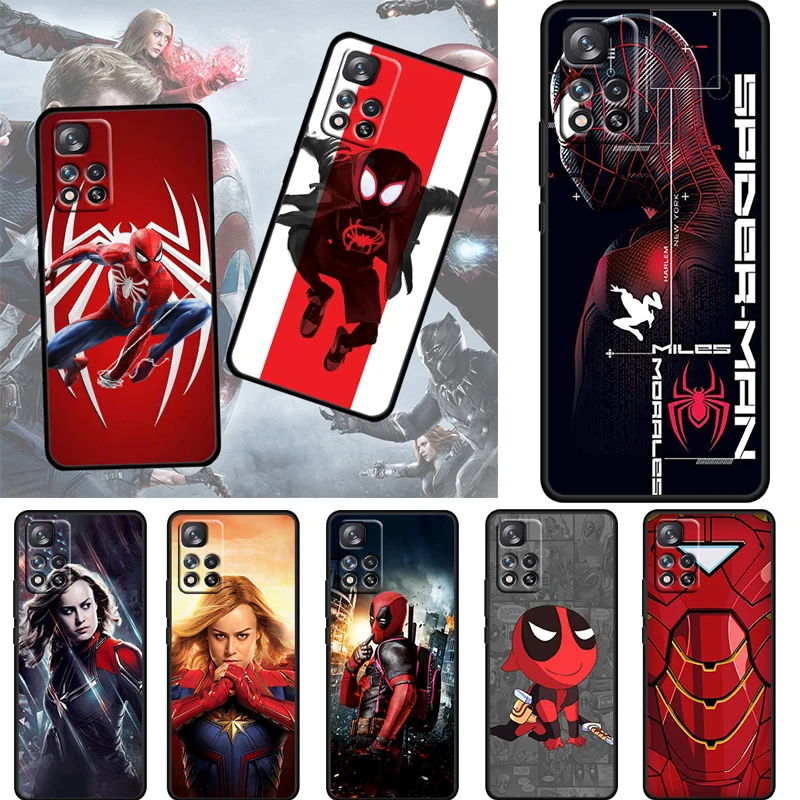 

Mavel Hero Captain America For Xiaomi Redmi Note 11 10 11T 10S 9 9S 8 7 Pro Plus Max 5G 4G Soft Silicone Black Phone Case Fundas