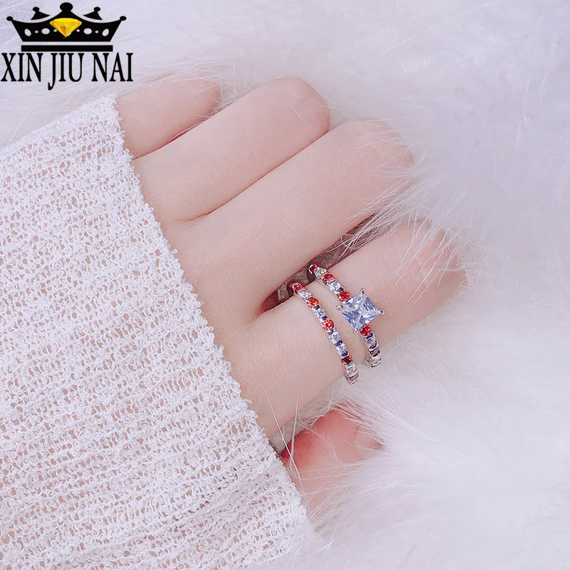 

2 шт./комплект, обручальные кольца с камнями