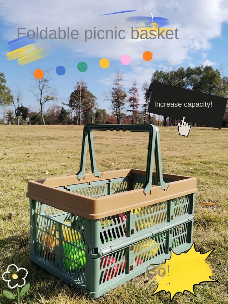 

Picnic Basket Foldable Spring Outing Picnic Basket Children Portable Picnic Basket Picnic Props Supplies Shopping Basket