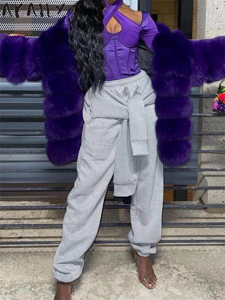 

Осенние серые спортивные брюки Akaily для женщин, уличная одежда 2022, брюки с завышенной талией и поясом на щиколотке, женские черные повседневн...