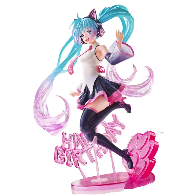 

TAITO VOCALOID 2021 Happy Cat Ver Kawaii Hatsune Miku Anime 23cm PVC Model Action Toy Figures Gift for Kids