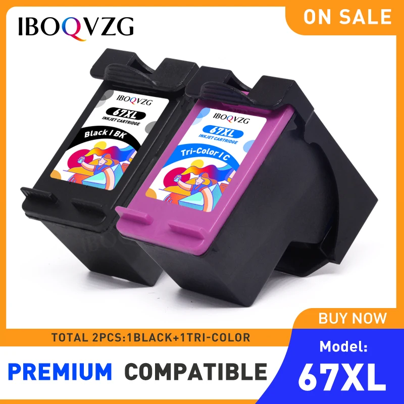 

IBOQVZG 67XL 67 Ink Cartridge Black Color For HP Deskjet 1225 2732 2752 2755 Deskjet plus 4140 4152 4155 4158 Inkjet Printer