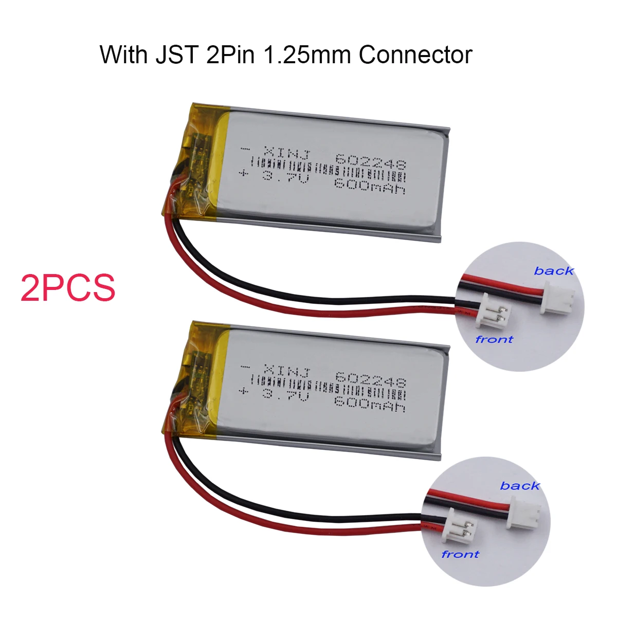 Литий-ионный разъем JST 2Pin 1 25 для Bluetooth-динамика GPS Dashcam