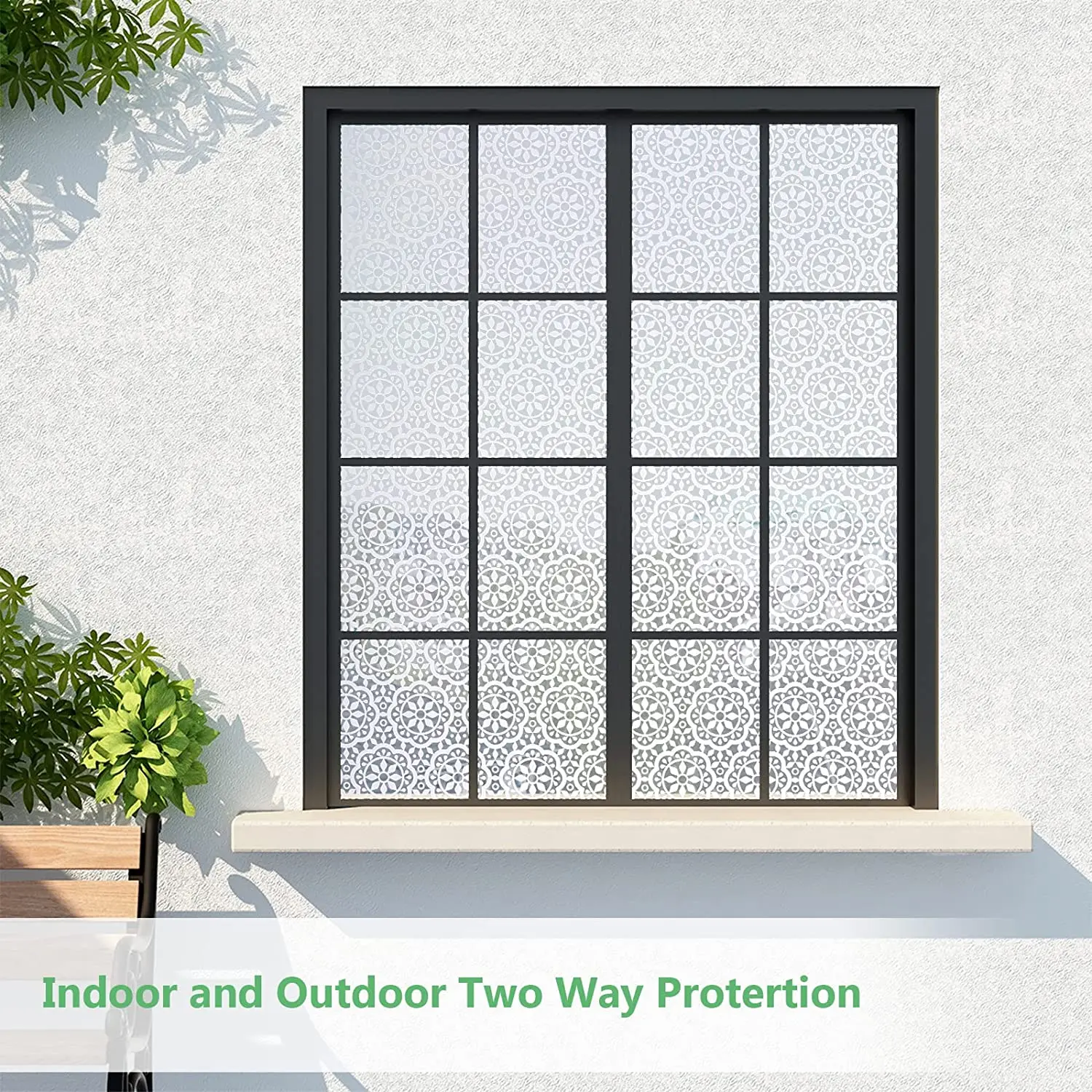 Матовая оконная пленка матовая витражная декоративная непрозрачная статическая